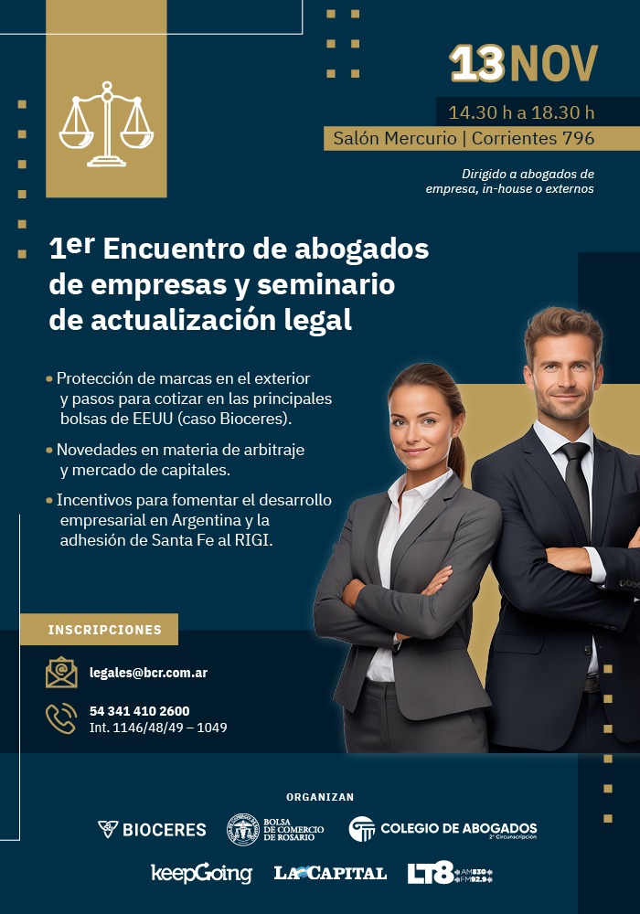 El Instituto invita a: 1er Encuentro de abogados de empresas y seminario de actualización legal - 13/11/2024 